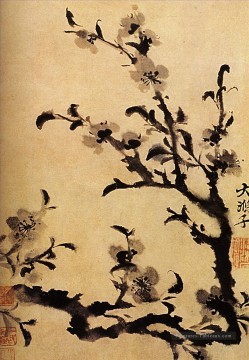  FLEURI Tableaux - Shitao fleuri branche 1707 ancienne Chine encre